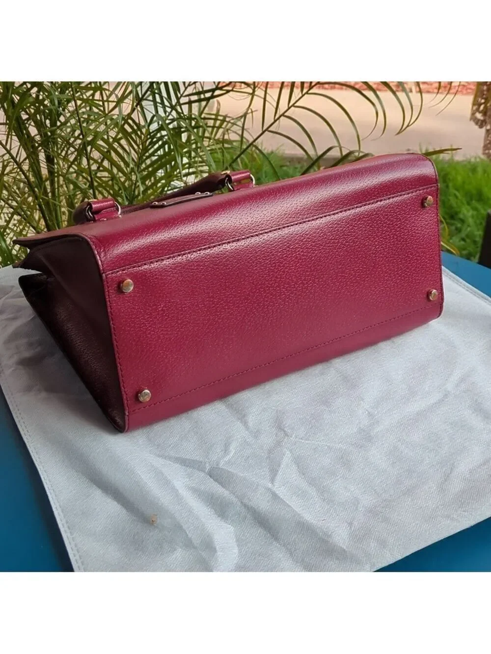 Kate Spade New York Red Leather Tote Handbag Top Handle Satchel Purse
